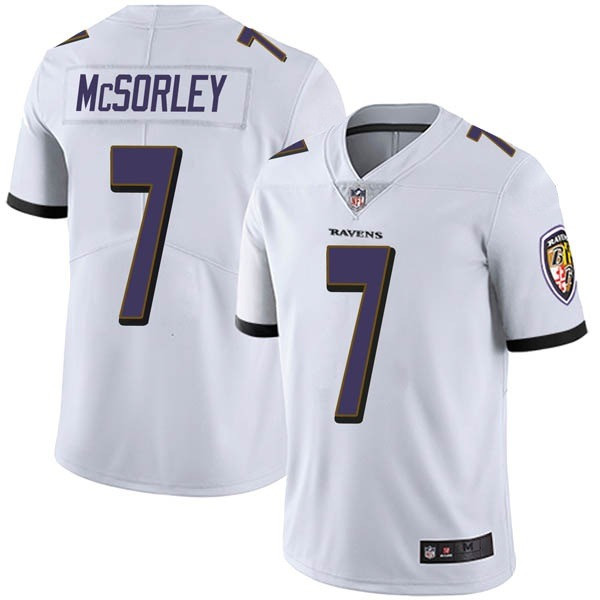 Men's Baltimore Ravens #7 Trace McSorley White Vapor Untouchable Limited NFL Jersey
